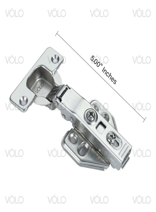 VOLO 4 Pieces (2 Sets) European Style Soft Close Concealed Cabinet Hinges with Screws | Clip On 0 Crank Full Overlay Hinges for Kitchen Cabinets and Wardrobes | Mild Steel - Image 2